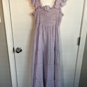 Hill House Lavender Maxi Dress with Ruffled Sleeves